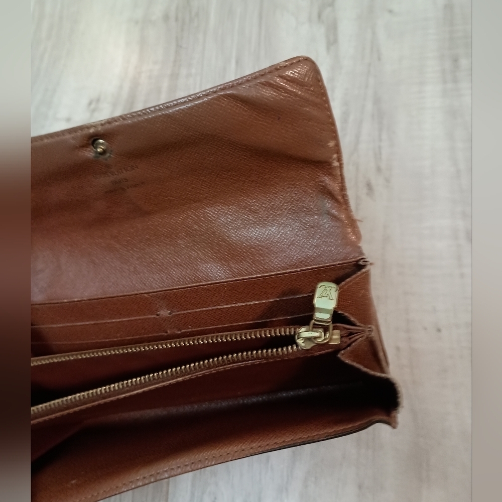 Louis Vuitton Monogram Portefeiulle Sarah LongBifold Wallet Brown - Picture 9 of 13